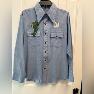 Vintage 60’s-70’s Big Mac Custom Embroidered Long Sleeve Button Up Men’s Shirt